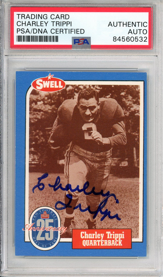 1988 SWELL CHARLEY TRIPPI #117 HOF AUTOGRAPH CARDINALS PSA/DNA