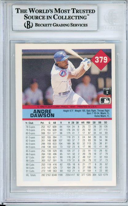 1992 FLEER ANDRE DAWSON #379 CUBS HOF AUTOGRAPH BECKETT AUTHENTIC
