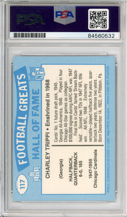 1988 SWELL CHARLEY TRIPPI #117 HOF AUTOGRAPH CARDINALS PSA/DNA