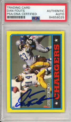 1986 TOPPS DAN FOUTS #230 HOF CHARGERS 4-TIME ALL PRO AUTOGRAPH PSA/DNA