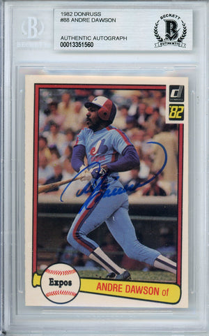 1982 DONRUSS ANDRE DAWSON #88 EXPOS HOF AUTOGRAPH BECKETT AUTHENTIC