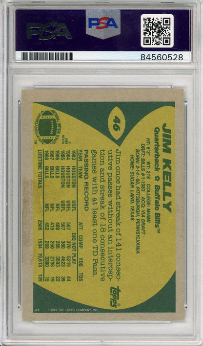 1989 TOPPS JIM KELLY #46 HOF AUTOGRAPH BILLS PSA/DNA
