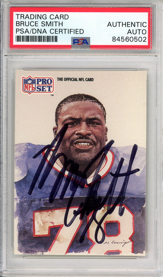 1991 PRO SET BRUCE SMITH #417 HOF AUTOGRAPH BILLS PSA/DNA