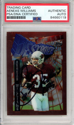 1996 TOPPS FINEST AENEAS WILLIAMS #317 HOF AUTOGRAPH CARDINALS PSA/DNA