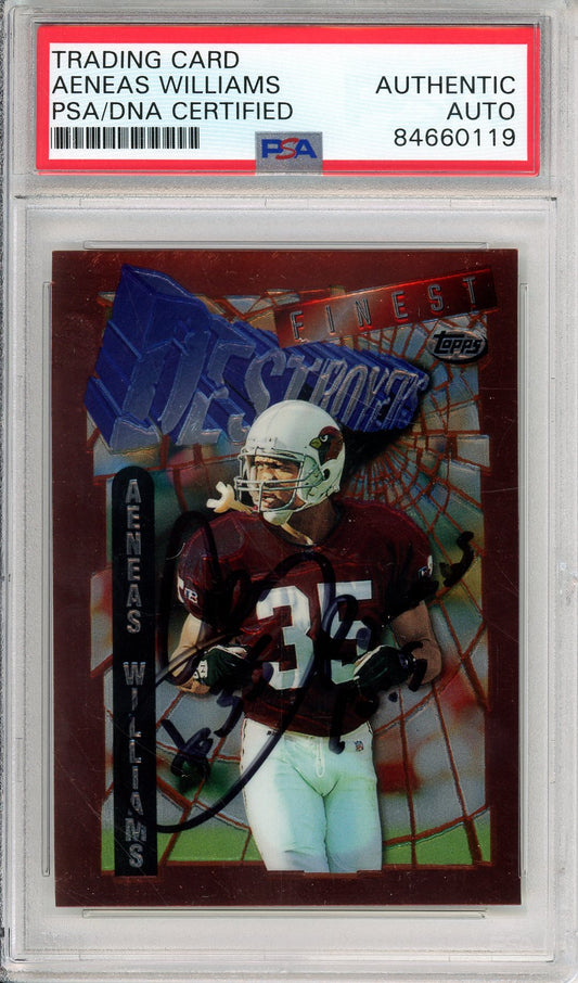 1996 TOPPS FINEST AENEAS WILLIAMS #317 HOF AUTOGRAPH CARDINALS PSA/DNA