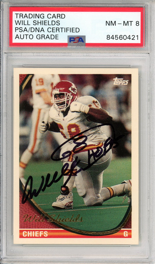1994 TOPPS WILL SHIELDS #478 HOF AUTOGRAPH CHIEFS PSA/DNA