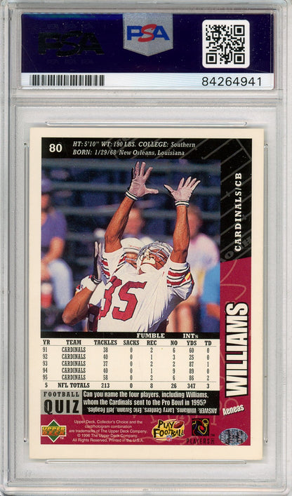 1996 UPPER DECK AENEAS WILLIAMS #80 HOF AUTOGRAPH CARDINALS PSA/DNA