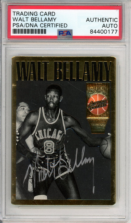 1994 NBA ACTION PACKED WALT BELLAMY #9 HOF AUTOGRAPH PSA/DNA