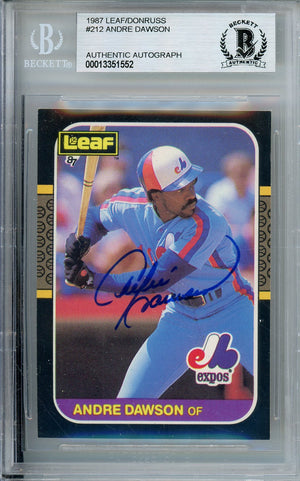1987 LEAF/DONRUSS ANDRE DAWSON #212 EXPOS HOF AUTOGRAPH BECKETT AUTHENTIC