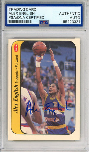 1986 FLEER STICKERS ALEX ENGLISH #4 HOF AUTOGRAPH PSA/DNA