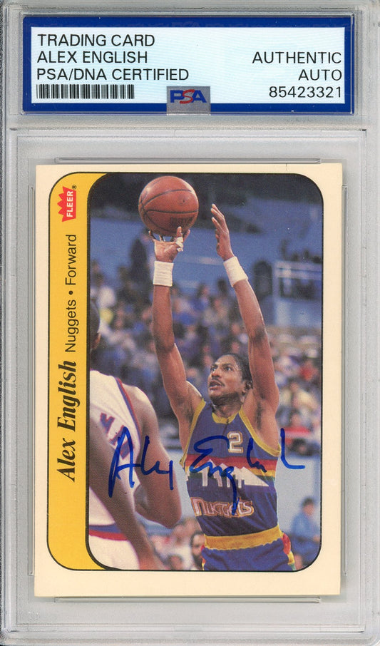 1986 FLEER STICKERS ALEX ENGLISH #4 HOF AUTOGRAPH PSA/DNA