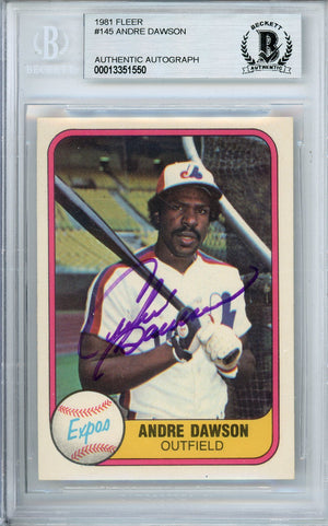 1981 FLEER ANDRE DAWSON #145 EXPOS HOF AUTOGRAPH BECKETT AUTHENTIC