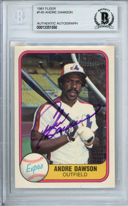 1981 FLEER ANDRE DAWSON #145 EXPOS HOF AUTOGRAPH BECKETT AUTHENTIC