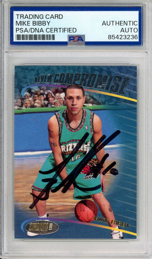 1999 TOPPS STADIUM CLUB MIKE BIBBY #NC12 GRIZZLIES AUTOGRAPH PSA/DNA