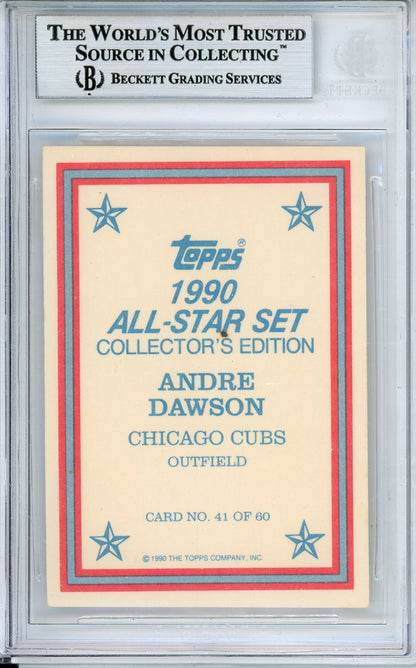 1990 TOPPS GLOSSY SEND-INS ANDRE DAWSON #41 EXPOS HOFF AUTOGRAPH BECKETT AUTHENTIC