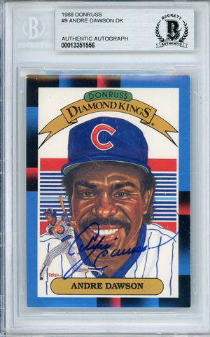 1988 DONRUSS ANDRE DAWSON DK #9 EXPOS HOF AUTOGRAPH BECKETT AUTHENTIC