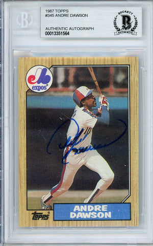 1987 TOPPS ANDRE DAWSON #345 EXPOS HOF AUTOGRAPH BECKETT AUTHENTIC
