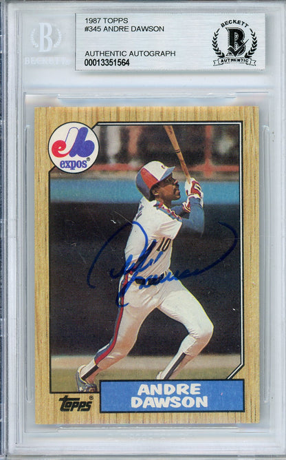 1987 TOPPS ANDRE DAWSON #345 EXPOS HOF AUTOGRAPH BECKETT AUTHENTIC