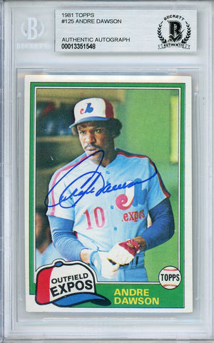 1981 TOPPS ANDRE DAWSON #125  EXPOS HOF AUTOGRAPH BECKETT AUTHENTIC