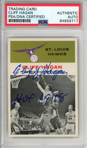 1961-62 TOPPS CLIFF HAGANS #53 HOF AUTOGRAPH PSA/DNA