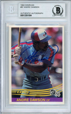 1984 DONRUSS ANDRE DAWSON #97 EXPOS HOF AUTOGRAPH BECKETT AUTHENTIC