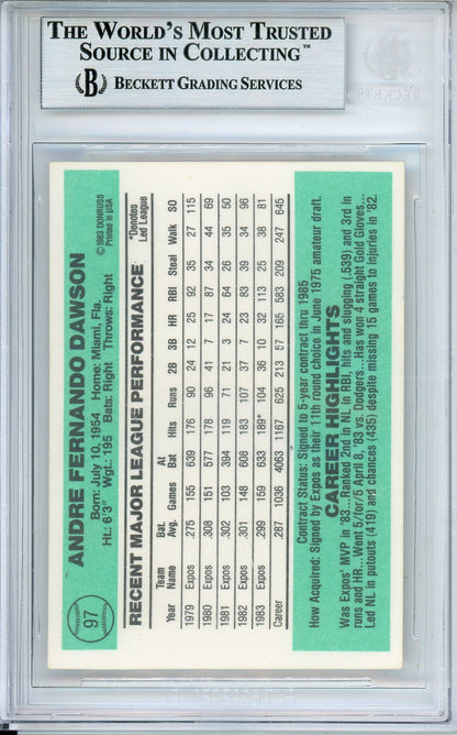 1984 DONRUSS ANDRE DAWSON #97 EXPOS HOF AUTOGRAPH BECKETT AUTHENTIC