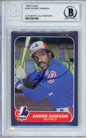 1986 FLEER ANDRE DAWSON #246 EXPOS HOF AUTOGRAPH BECKETT AUTHENTIC