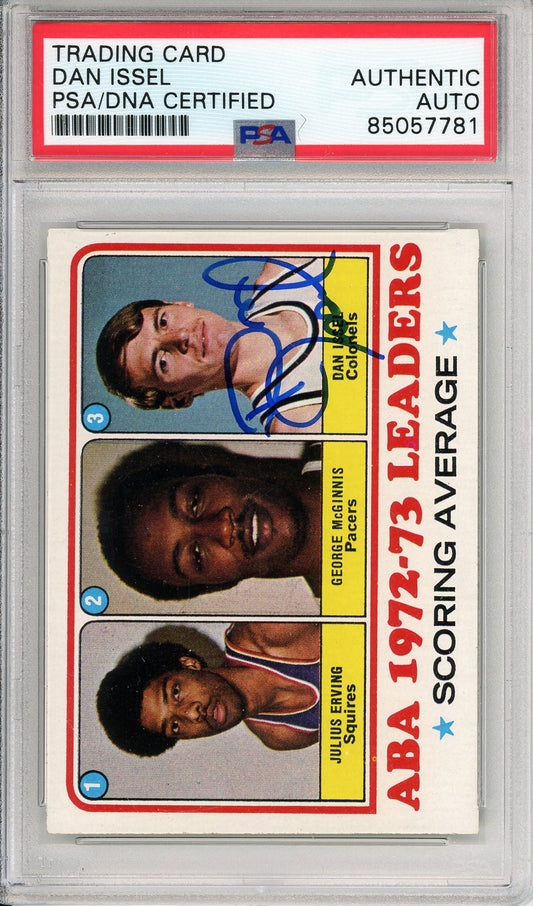 1972-73 TOPPS DAN ISSEL #234 HOF NUGGETS AUTOGRAPH PSA/DNA