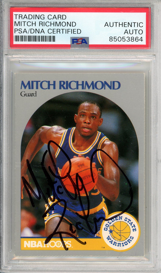 1990 NBA HOOPS MITCH RICHMOND #118 WARRIORS AUTOGRAPH PSA/DNA