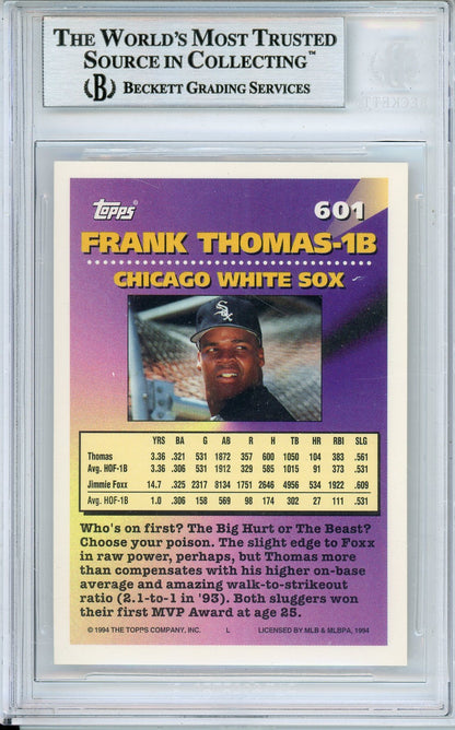 1994 TOPPS FRANK THOMAS #601 WHITE SOX HOF AUTOGRAPH BECKETTE AUTHENTIC