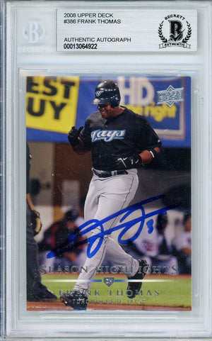 2008 UPPER DECK FRANK THOMAS #386 HOF AUTOGRAPH BECKETT AUTHENTIC