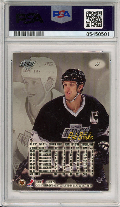 196-97 FLEER ULTRA ROB BLAKE #77 HOF KINGS 8-TIME ALL STAR AUTOGRAPH PSA/DNA