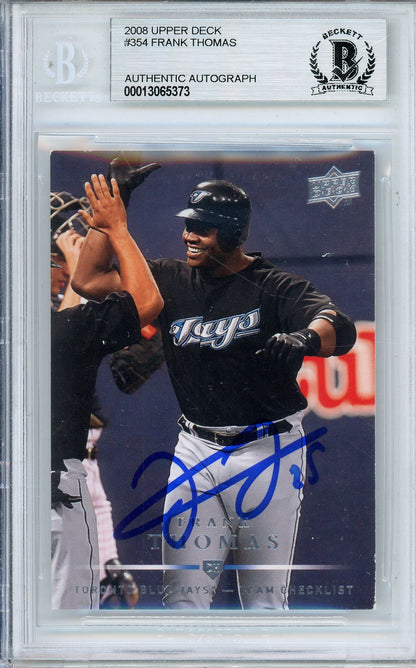 2008 UPPER DECK FRANK THOMAS # 354 HOF AUTOGRAPH BECKETT AUTHENTIC