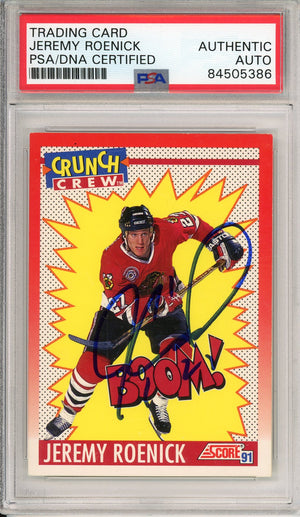 1991 SCORE JEREMY ROENICK #309 HOF BLACKHAWKS 9-TIME ALL STAR AUTOGRAPH PSA/DNA