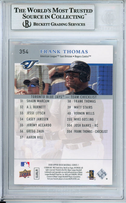 2008 UPPER DECK FRANK THOMAS # 354 HOF AUTOGRAPH BECKETT AUTHENTIC