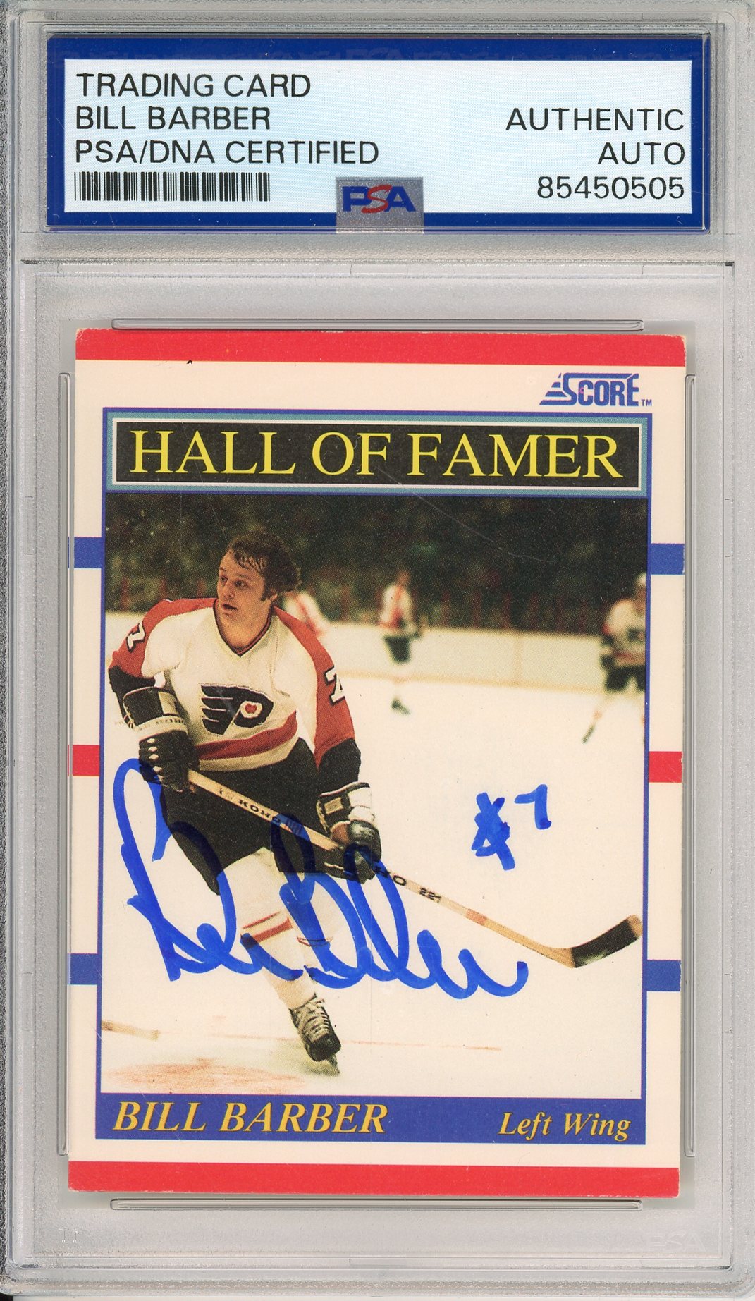 1990 SCORE BILL BARBER #356  HOF FLYERS 3-TIME CHAMPION AUTOGRAPH PSA/DNA