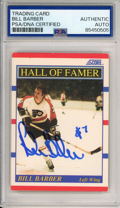 1990 SCORE BILL BARBER #356  HOF FLYERS 3-TIME CHAMPION AUTOGRAPH PSA/DNA