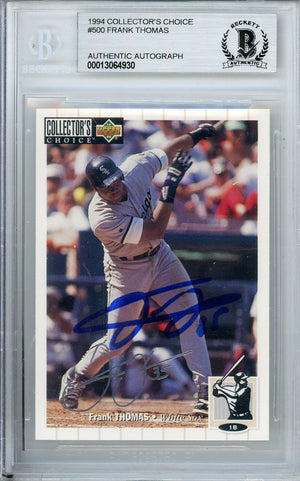 1994 COLLECTOR'S CHOICE FRANK THOMAS #500 HOF AUTOGRAPH BECKETT AUTHENTIC