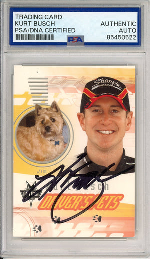 2004 PRESS PASS KURT BUSCH #96 NASCAR HOF 34 SERIES WINS AUTOGRAPH PSA/DNA