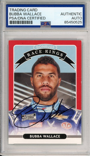 2021 DONRUSS BUBBA WALLACE #7 RED BORDER RACE KINGS #/299 AUTOGRAPH PSA/DNA
