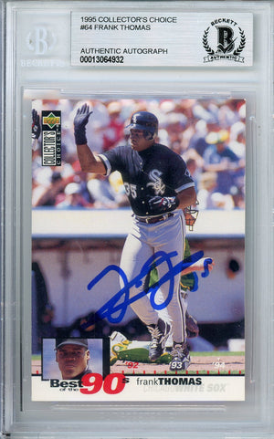 1995 COLLECTOR'S CHOICE FRANK THOMAS #64 WHITE SOX HOF AUTOGRAPH BECKETT AUTHENTIC