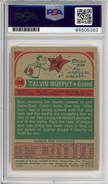 1973 TOPPS CALVIN MURPHY #13 HOF ROCKETS AUTOGRAPH PSA/DNA