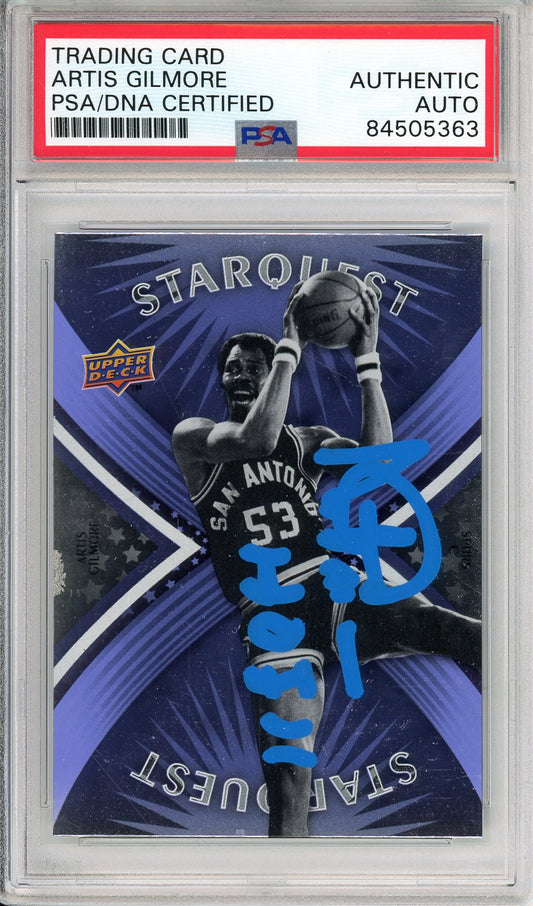 2008-09 UPPER DECK ARTIS GILMORE #SQ-14 STARQUEST HOF SPURS AUTOGRAPH PSA/DNA