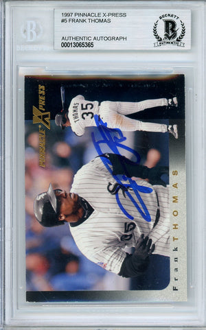 1997 PINNACLE X-PRESS FRANK THOMAS #5 HOF AUTOGRAPH BECKETT AUTHENTIC