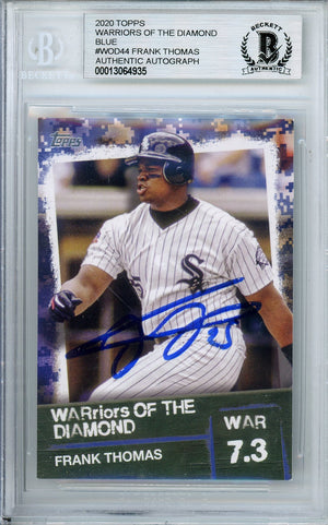 2020 TOPPS WARRIORS OF THE DIAMOND FRANK THOMAS #WOD44 HOF AUTOGRAPH BECKETT AUTHENTIC