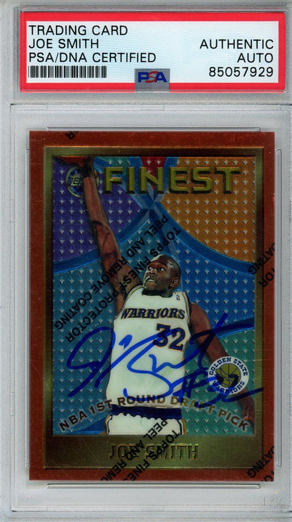 1995 TOPPS FINEST JOE SMITH AUTO PSA/DNA