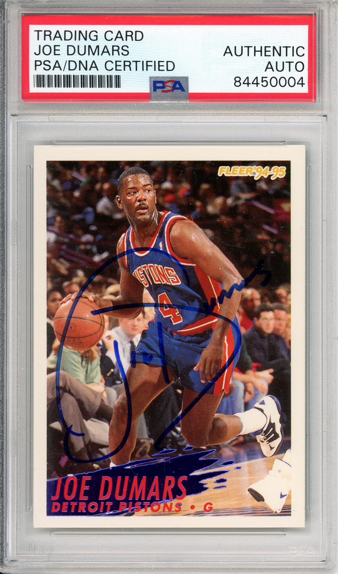 1994-95 FLEER JOE DUMARS #65 HOF PISTONS AUTOGRAPH PSA/DNA