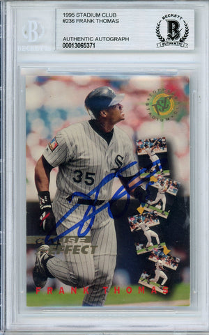 1995 STADIUM CLUB FRANK THOMAS #236 CAUSE & EFFECT HOF AUTOGRAPH BECKETT AUTHENTIC