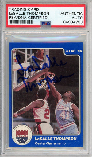 1984 STARS LASALLE THOMPSON III #78 SAC KINGS AUTOGRAPH PSA/DNA