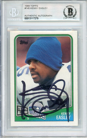 1988 TOPPS KENNY EASLEY #145 HOF SEAHAWKS 5-TIME ALL PRO BECKETT AUTOGRAPH